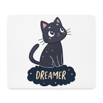 Traumvolle Katzen-Sternennacht - Mousepad (Querformat) - Weiß - Vorne