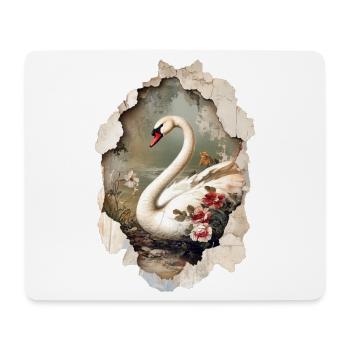 cygne - Tapis de souris (format paysage) - blanc - Devant