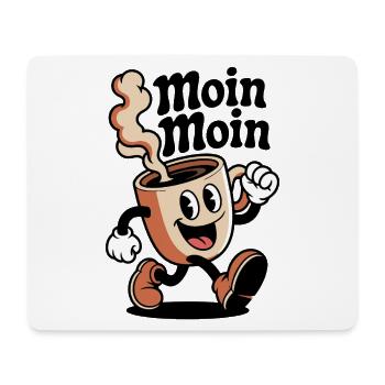 Kaffeefreude Cartoon Becher - Mousepad (Querformat) - Weiß - Vorne