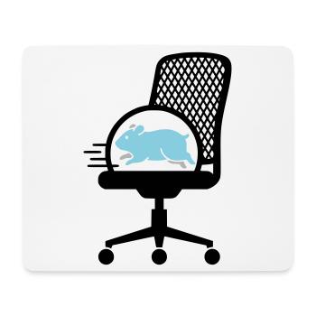 Hamster wheel on office chair - Mouse Pad (horizontal) - white - Front