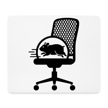 Hamster Wheel Office Chair Stress - Mouse Pad (horizontal) - white - Front