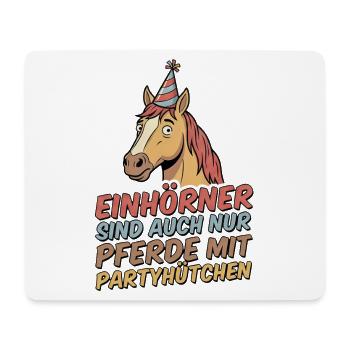 Party horse with hat - Mouse Pad (horizontal) - white - Front