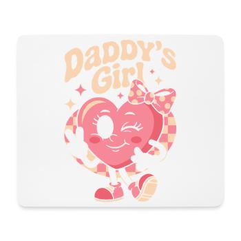 Daddys Girl Retro Herz Niedliche Rosa Familie - Mousepad (Querformat) - Weiß - Vorne