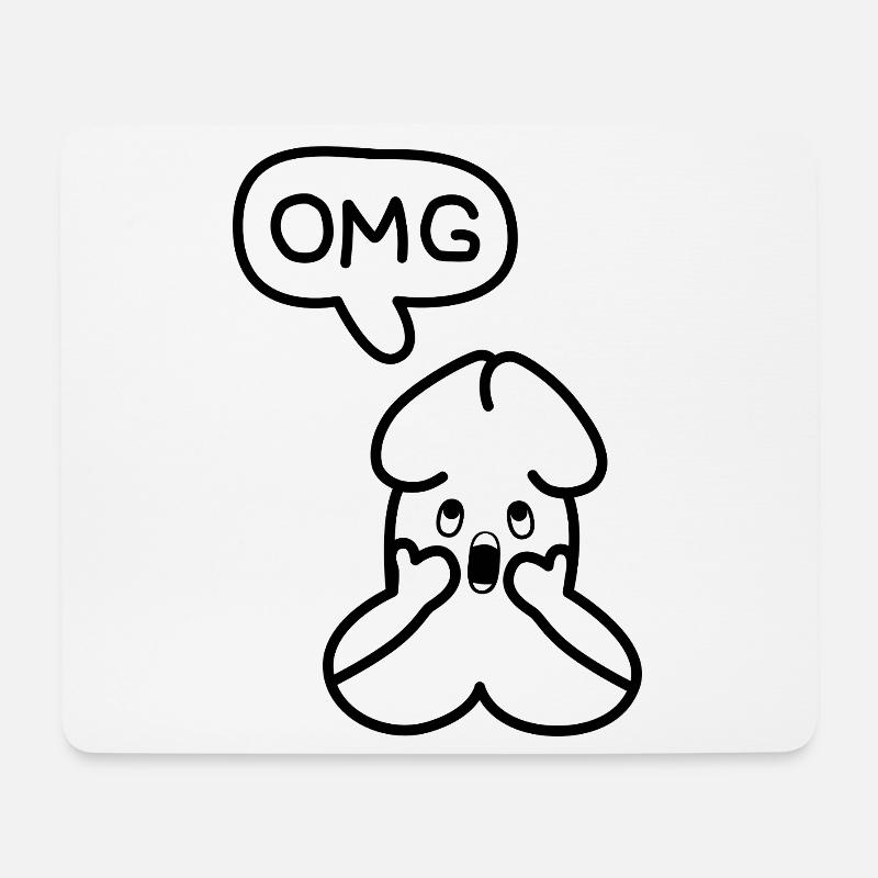 funny Junior OMG emoticon - Mouse Pad (horizontal) - white
