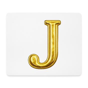Goldenes J-Buchstabe - Mousepad (Querformat) - Weiß - Vorne