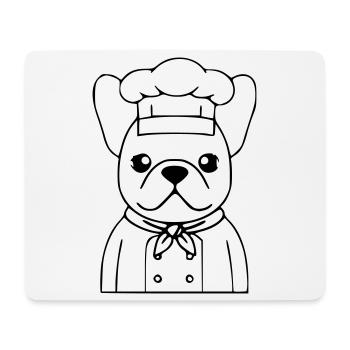 Frenchie Koch Bäcker Outline - Mousepad (Querformat) - Weiß - Vorne