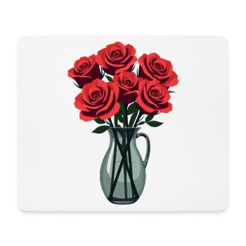 Roses rouges - Tapis de souris (format paysage) - blanc - Devant