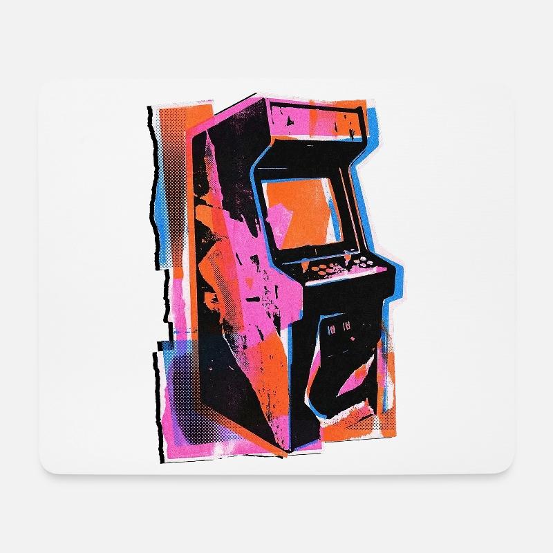 Retro Wave Gamer Game Machine - Mouse Pad (horizontal) - white