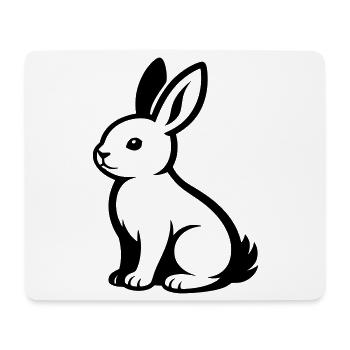 Hase - Mousepad (Querformat) - Weiß - Vorne