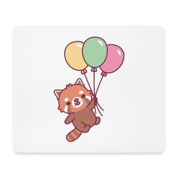 Süßer roter Panda und Luftballons - Mousepad (Querformat) - Weiß - Vorne