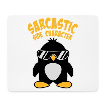 Penguin Sarcastic Side Character Sunglasses Logo - Mouse Pad (horizontal) - white - Front