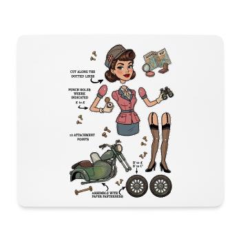 Poupée en papier Vintage Chic Adventurer - Tapis de souris (format paysage) - blanc - Devant