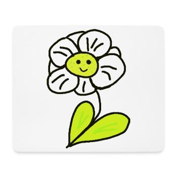 Cheerful Flower Flowers Children - Mouse Pad (horizontal) - white - Front