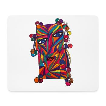 Colorful Face Portrait - Martina Eßer - Mouse Pad (horizontal) - white - Front