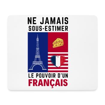 Éiffel et Coeur Français - Tapis de souris (format paysage) - blanc - Devant