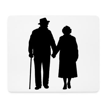 Großeltern Enkelkind Silhouette Spazieren Familie - Mousepad (Querformat) - Weiß - Vorne