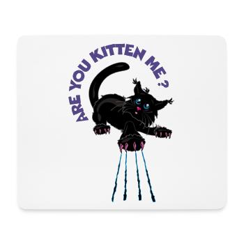 Willst du mich kätzchen? Verspielte Schwarze Katze - Mousepad (Querformat) - Weiß - Vorne