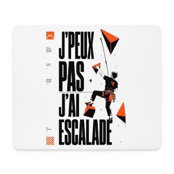 J’Peux Pas J’Ai Escalade Minimaliste - Tapis de souris (format paysage) - blanc - Devant