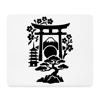 Silhouette du Japon - Tapis de souris (format paysage) - blanc - Devant