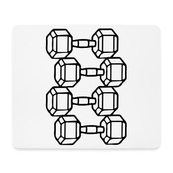 Hanteln Symbol Gewichte Training - Mousepad (Querformat) - Weiß - Vorne