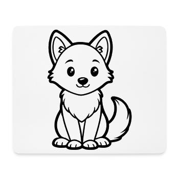 Cute baby wolf - Mouse Pad (horizontal) - white - Front