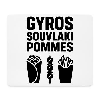 gyros souvlaki pommes - Mousepad (Querformat) - Weiß - Vorne