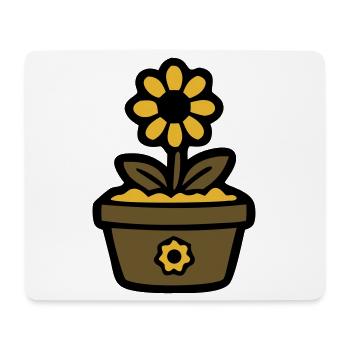 Plante en pot de tournesol Maman Jardin Fleuriste - Tapis de souris (format paysage) - blanc - Devant