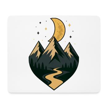 Moonlit Mountain Path - Mouse Pad (horizontal) - white - Front