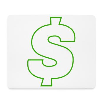 Neon-Dollar Umriss Design - Mousepad (Querformat) - Weiß - Vorne