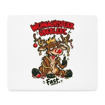 Weihnachtsfeier überlebt Fast - Mousepad (Querformat) - Weiß - Vorne
