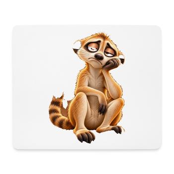 Müdes Cartoon-Erdmännchen - Mousepad (Querformat) - Weiß - Vorne
