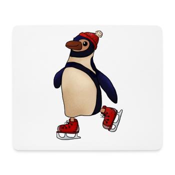 Schlittschuhpinguin - Mousepad (Querformat) - Weiß - Vorne