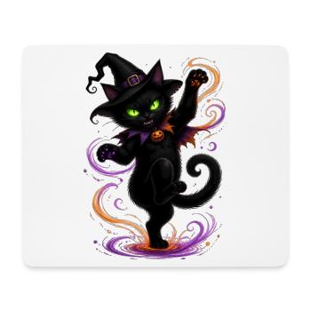Halloween black cat dancing - Mousepad (Querformat) - Weiß - Vorne