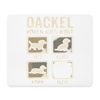Dackel Hört Aufs Wort Sitz Platz Komm Bleib Hund - Mousepad (Querformat) - Weiß - Vorne