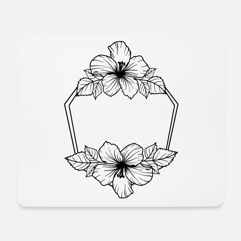 Hibiscus Boho Flower 8 - Mousepad (Querformat) - Weiß