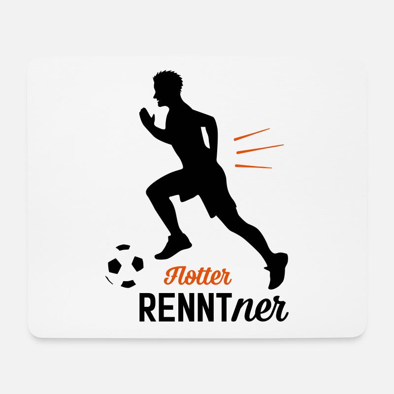 Flotter RENNTner - Fussballer - Mousepad (Querformat) - Weiß