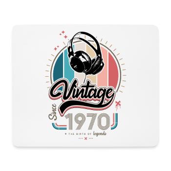 Vintage since 1970 headphones - Tapis de souris (format paysage) - blanc - Devant