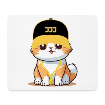 Chat swag - chat cool - Tapis de souris (format paysage) - blanc - Devant
