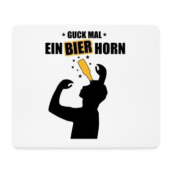 Ein Bierhorn - Malle T-Shirt - Mallorca Crew Shirt - Mousepad (Querformat) - Weiß - Vorne