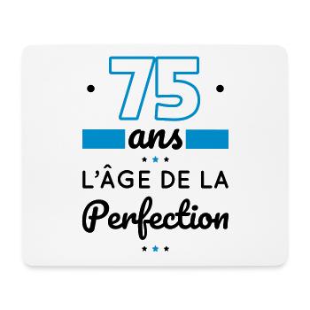 Anniversaire 75 ans - 75 ans âge de la perfection - Tapis de souris (format paysage) - blanc - Devant