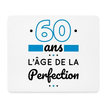 Anniversaire 60 ans - 60 ans âge de la perfection - Tapis de souris (format paysage) - blanc - Devant
