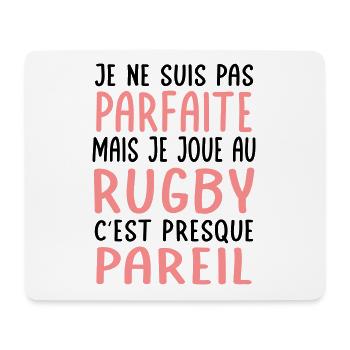 Je ne suis pas parfaite mais je joue au rugby - Tapis de souris (format paysage) - blanc - Devant