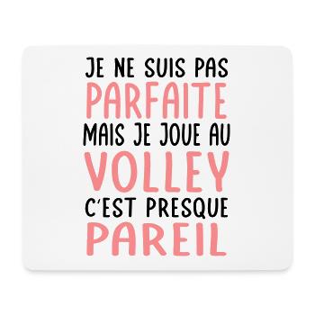 Je ne suis pas parfaite mais je joue au volley - Tapis de souris (format paysage) - blanc - Devant