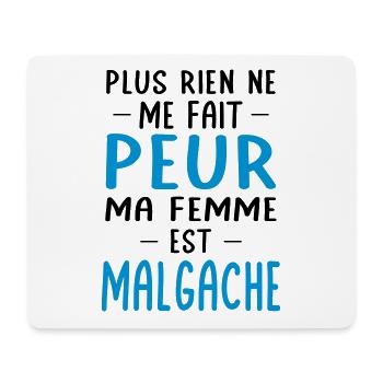 Rien ne me fait peur ma femme est Malgache - Tapis de souris (format paysage) - blanc - Devant