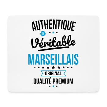 Authentique et véritable Marseillais - Original - Tapis de souris (format paysage) - blanc - Devant