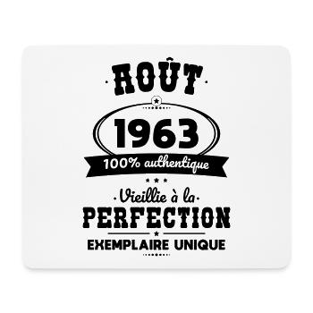 Anniversaire 60 ans - Août 1963 Perfection - Tapis de souris (format paysage) - blanc - Devant