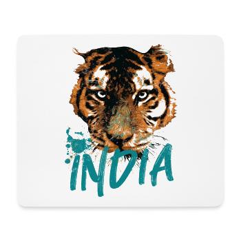 Indien, bengalisches Tigergesicht, Symbol Indiens - Mousepad (Querformat) - Weiß - Vorne