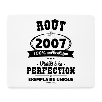 18th Birthday - August 2007 Perfection - Mouse Pad (horizontal) - white - Front