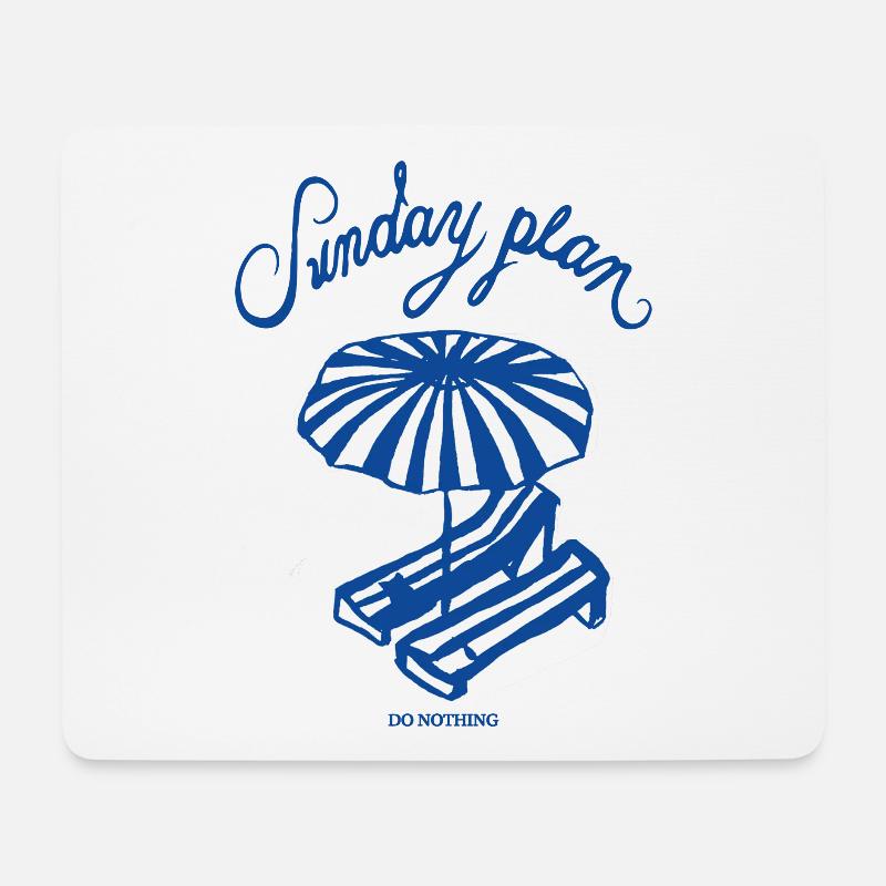 Sonntagsplan Strandruhe - Mousepad (Querformat) - Weiß