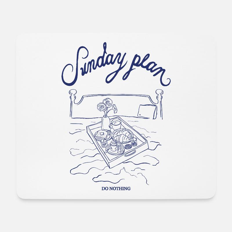 Sonntagsplan: Nichts tun - Mousepad (Querformat) - Weiß